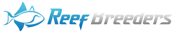 ReefBreeders Logo with triggerfish and text for dark backgrounds